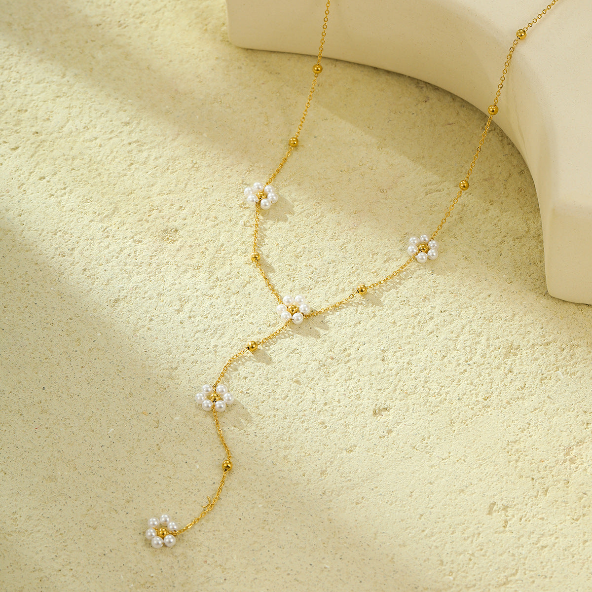 Pearl Floral Tassel Necklace
