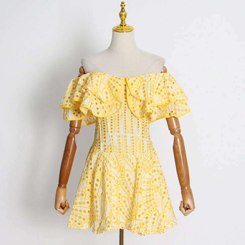 Women's Embroidered Off-Shoulder Mini Dress
