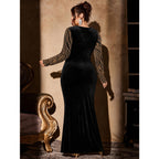 Women's Plus Size Velvet Evening Dress