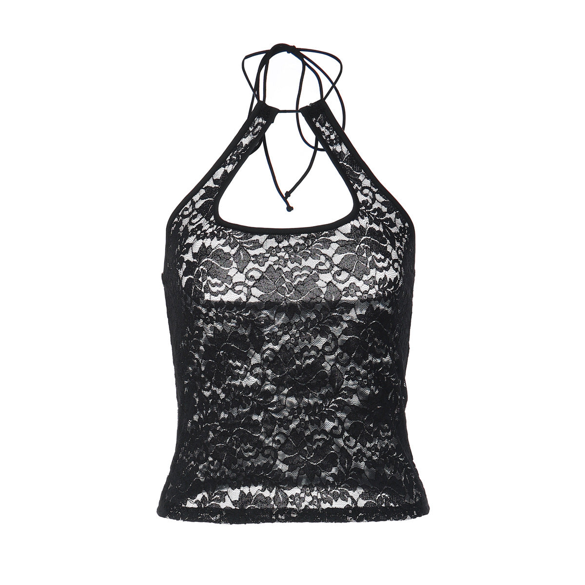 's Lace Halter All Match Backless Vest Top