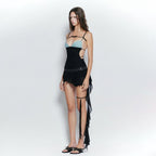 Women's Color-Contrast Camisole & Skirt Set