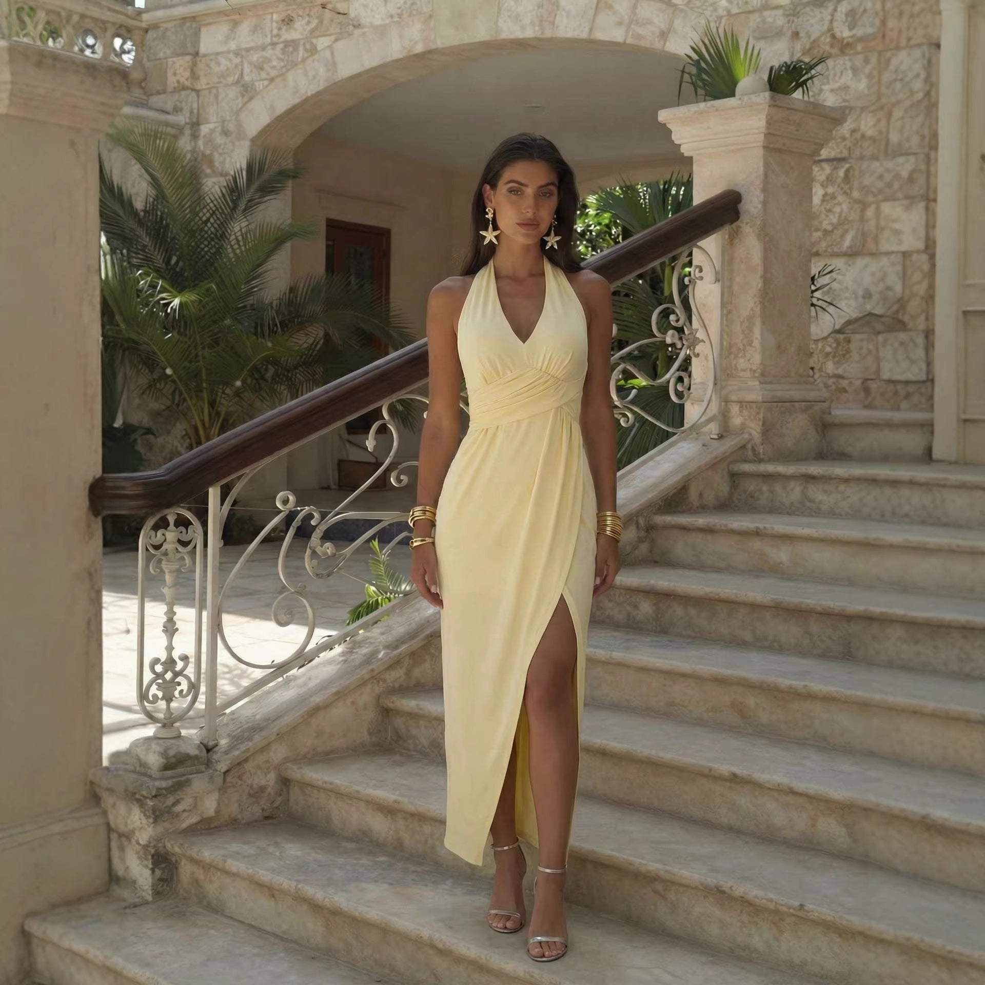Women's Backless Halter Dress