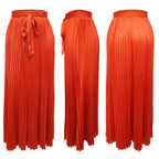 Wear Artificial Silk Pleated Large Sized Skirt