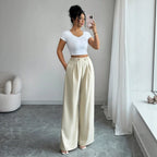 Slimming Elegant Pants WL Straight Pants, HW Drooping