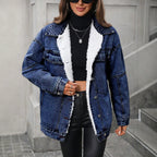 Women's Fleece-Lined Denim Coat