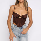 Asymmetric Boned Corset Camisole