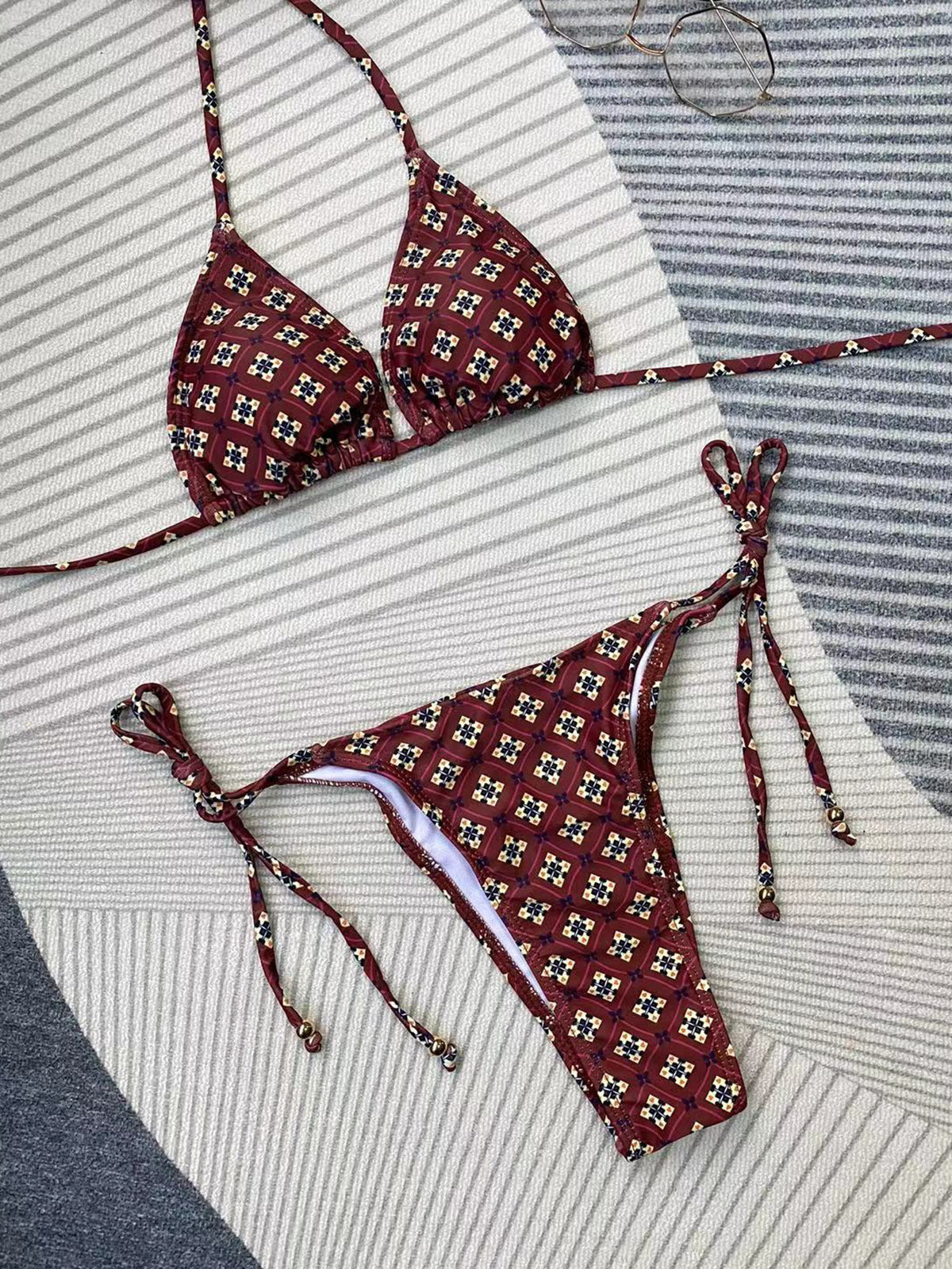 Printed Lace Bikini Swimwear