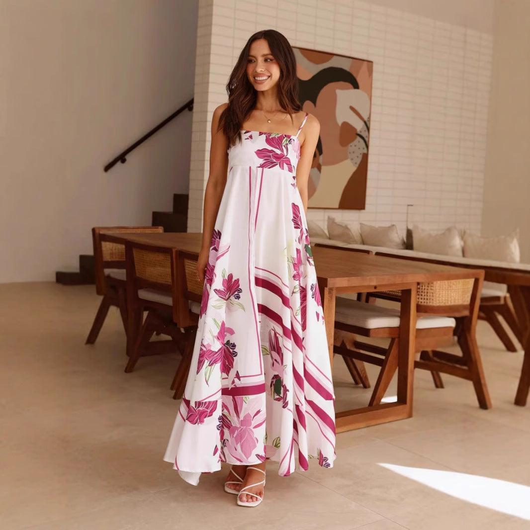 Women's Printed Sling High-Waisted A-Line Casual Vacation