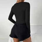 Women's International Station V Neck Long Sleeved T Shirt Minority