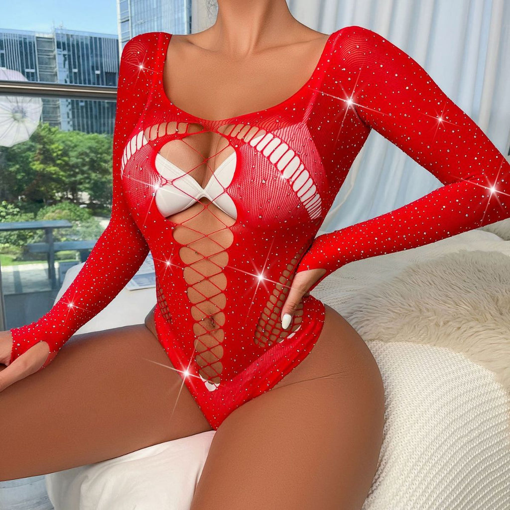 Rhinestone Shiny Stockings Lingerie