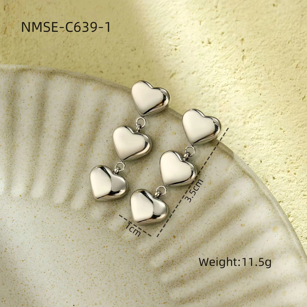 Steel Color Love Heart