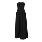 Strapless Ruched A-Line Maxi Dress