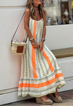 Bohemian Print Strap Loose Dress