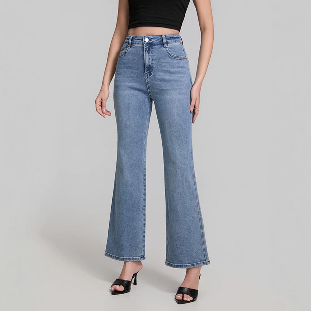 Women's High-Rise Blue Bootcut Jeans