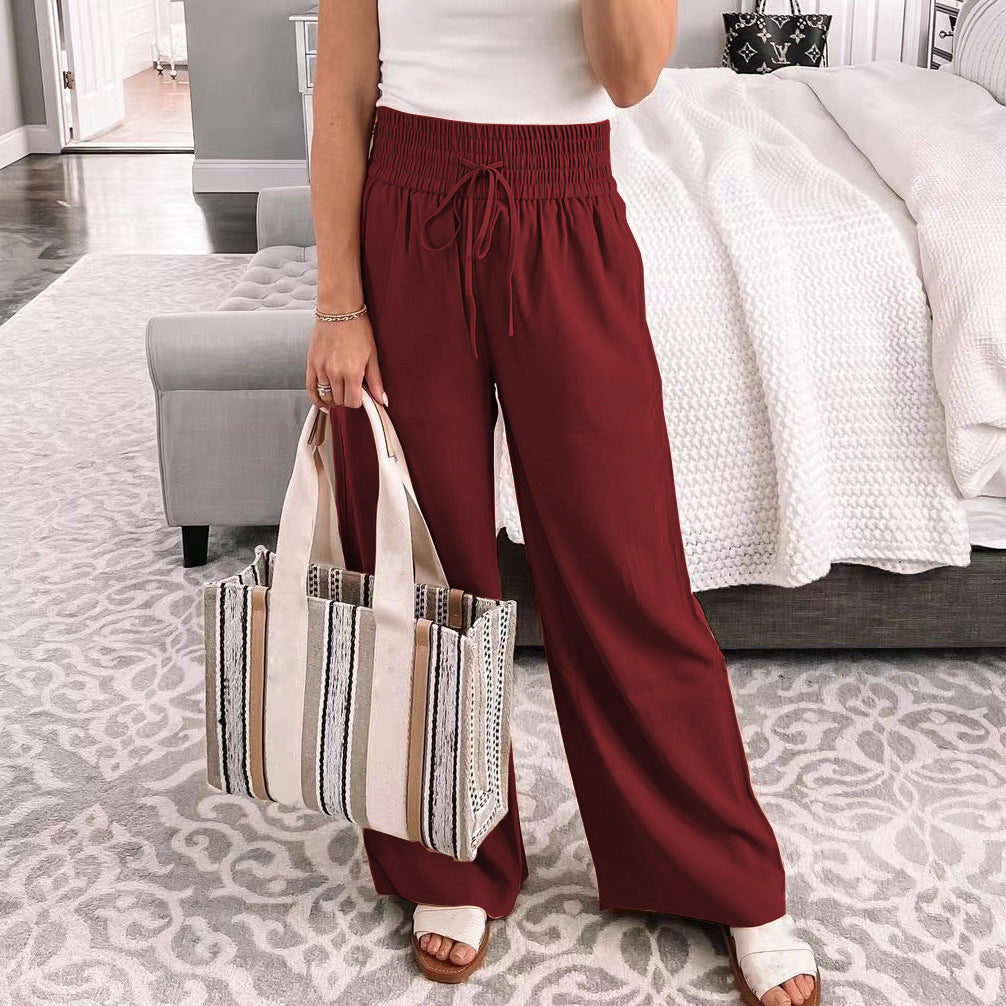 New Straight Loose-Fitting Loungewear Mid-Waist Pants