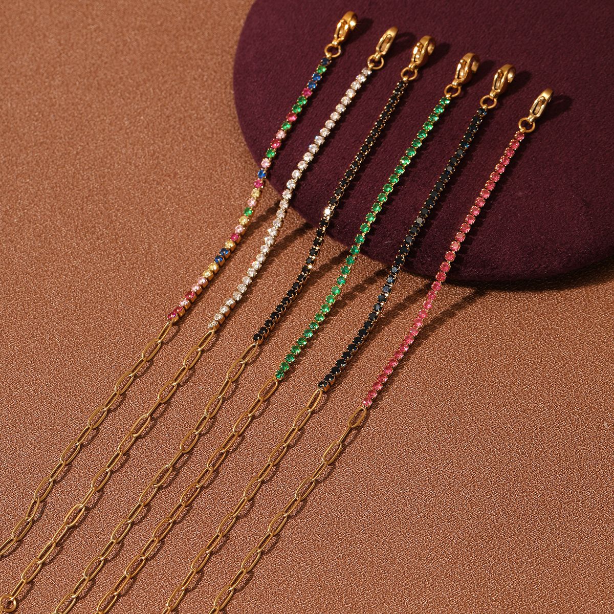 Rainbow Color Fine Diamond Bracelets Small Qiaoyi Row Full