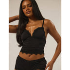 Women's Black Lace Suspender Lingerie Set