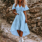 Women's Asymmetric Cotton-Linen Dress
