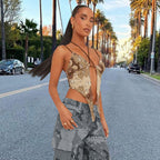 Women's Camouflage Halter Corset Top