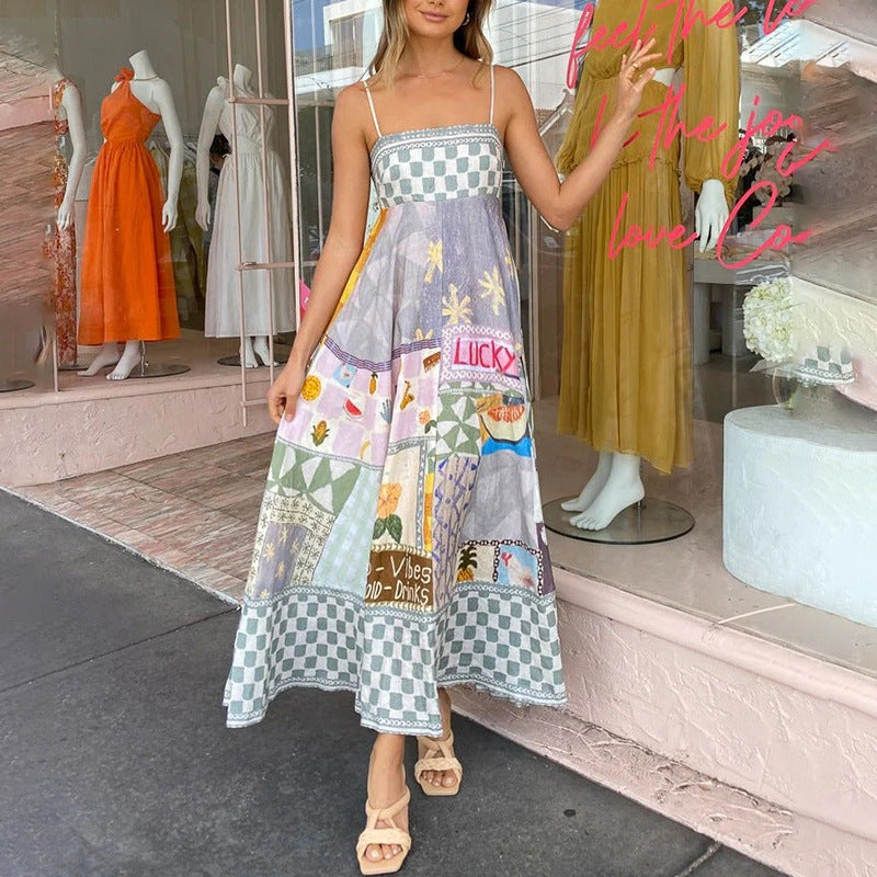 Women’s Printed Spaghetti-Strap Maxi Dress