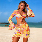 Printed Four Cover Up Swimwear