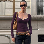 Women's Retro Peach Heart Contrast Sweater