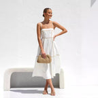 Women's Line Dress Mid Length Small Sling Dress
