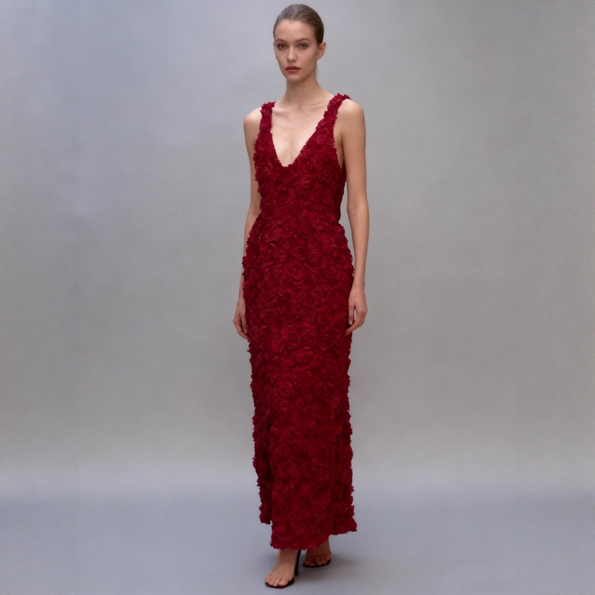 Autumn Sweet Spicy Private Clothes Vest Type V neck Dress