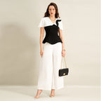 Women's V-Neck Color-Block Office Shirt