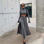 Hooded Top & Skirt Set