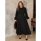 Plus Size Black Velvet Maxi Dress