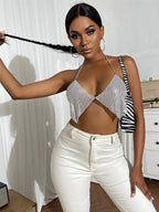 Metal Chain Sequin Tube Top