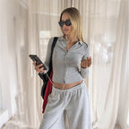 Women's Polo-Collar Button Cardigan Top