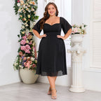 Women's Plus Size Off-Shoulder Multiple Wear Off-Shoulder Collar U Back Dress