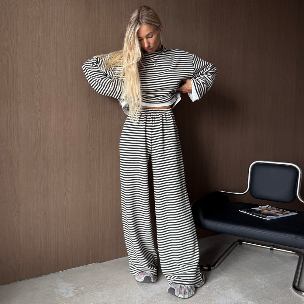 Women's Striped Pajama Two-Piece Set
