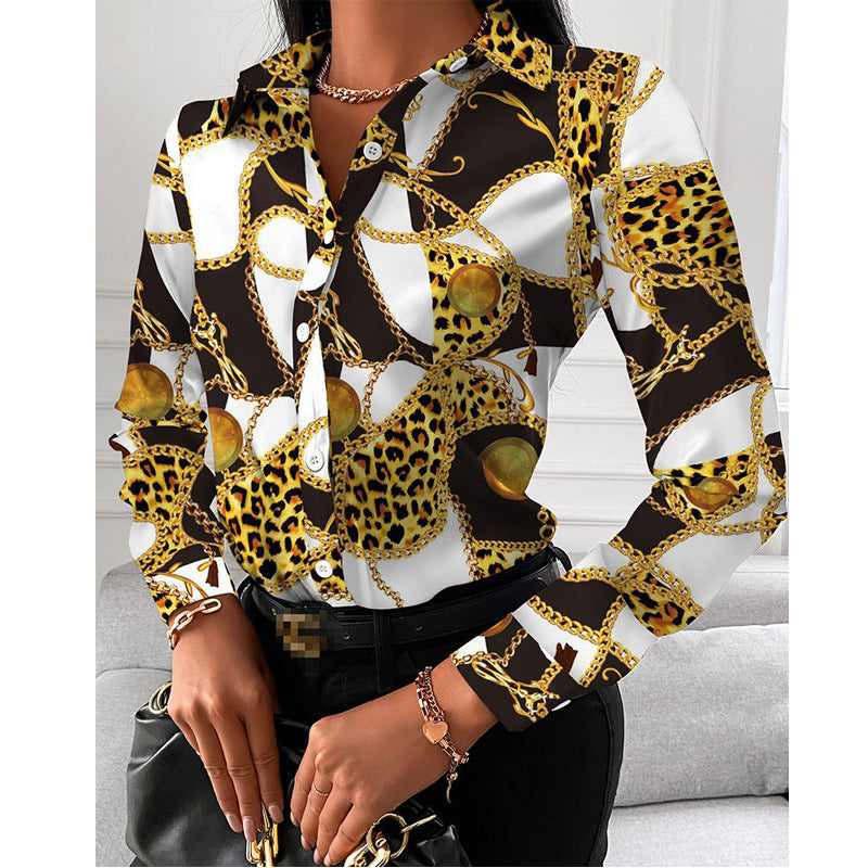 Women's Top Shirt Spring Autumn Long Sleeve Elegant Single Breasted Cardigan Shirt Women