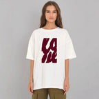 Women's Simple Letter Graphic Print T Shirt Women Summer Loose Round Neck Cotton Short Sleeve Top