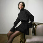 Women's Satin Long Sleeve Dress