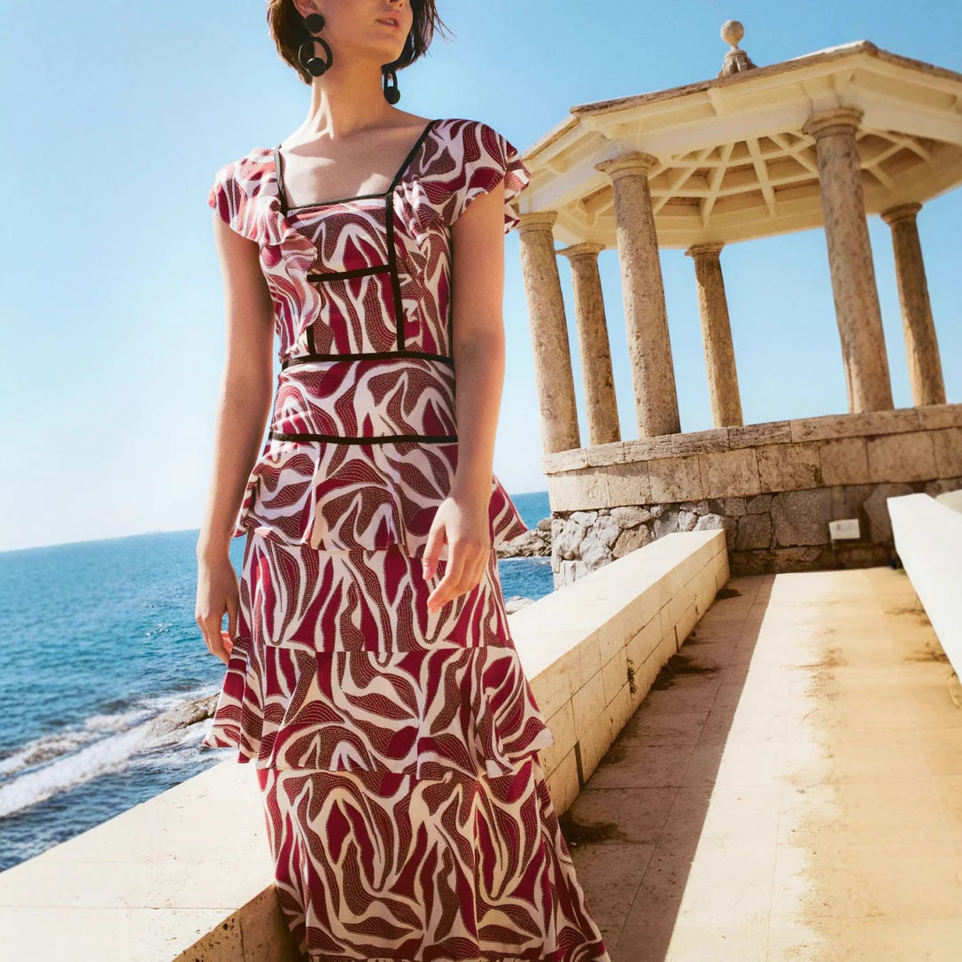Women's Backless Ruffled Dress