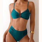 Solid One-piece Swimwear