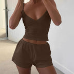 Women's Bow Strap Two-Piece Pajama Set