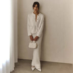 Women's Plush Long-Sleeved Autumn Winter Cardigan and Skirt Two-Piece Set