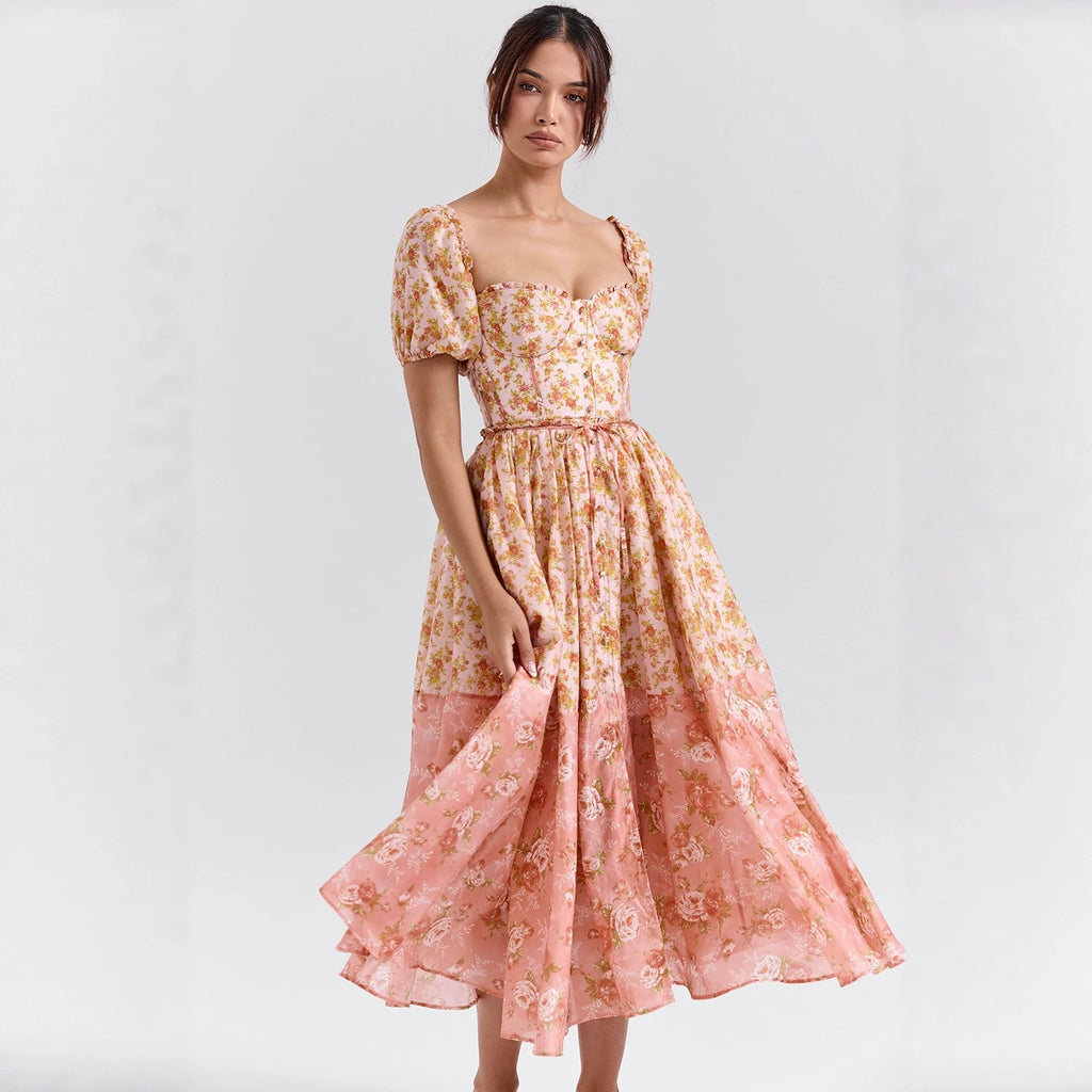 Women's Floral Pleated Dress