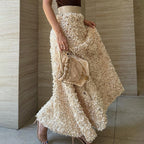 Women's Autumn Winter Petal Design Long Skirt