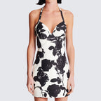 Floral Halter A-Line Mini Dress