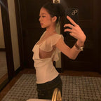 Spring Summer Women Clothing Solid Color Sexy Deep V Plunge