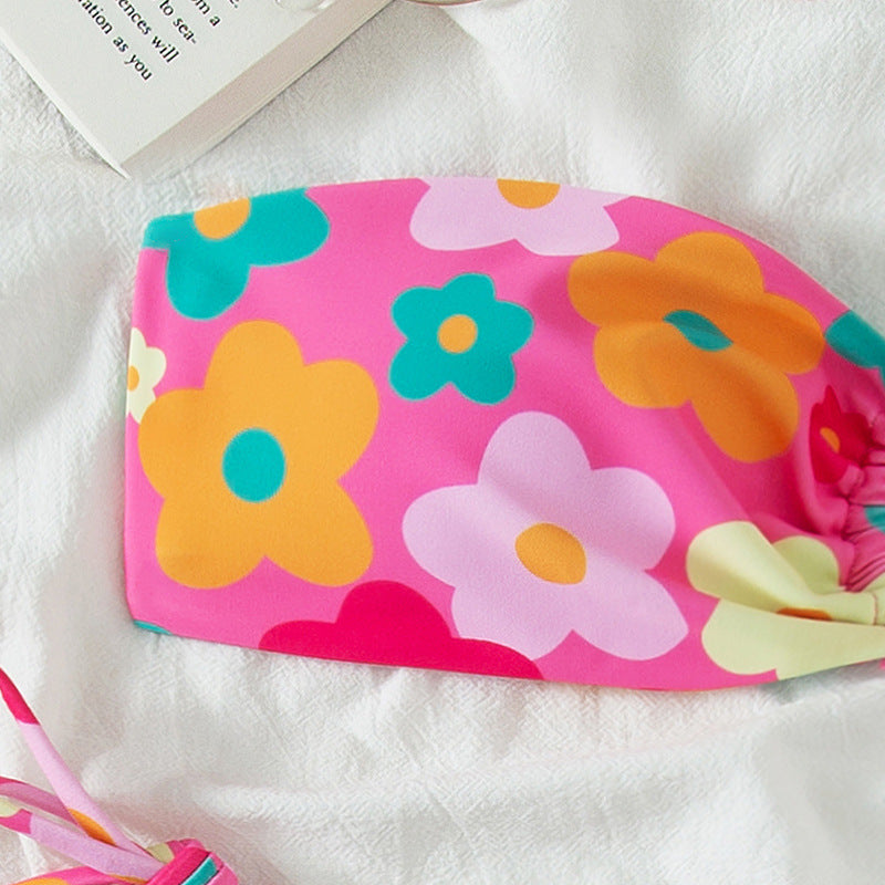 Split Solid Bikini Swimwear
