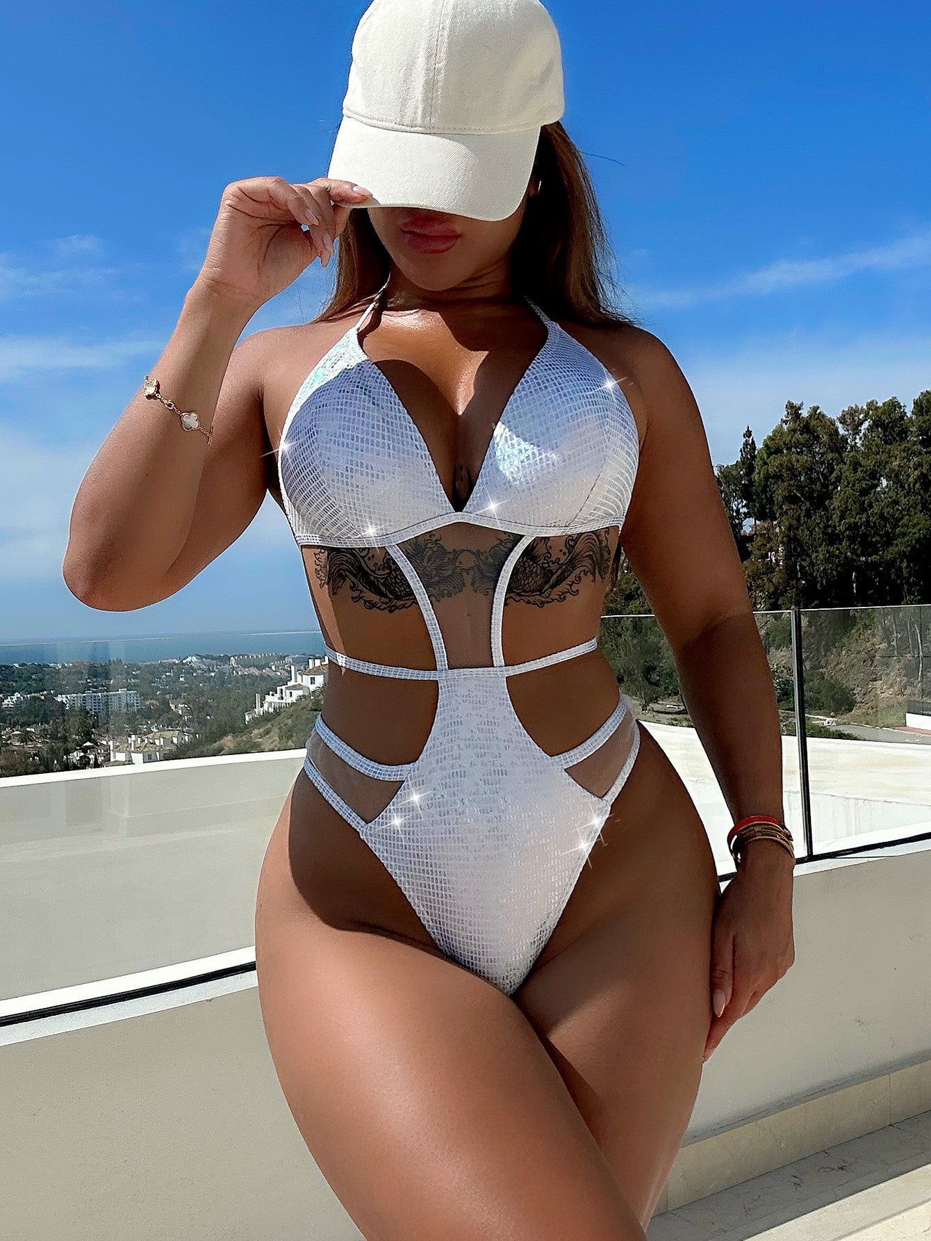 Split Flash One-piece Swimwear