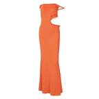 Off Neck Hollow Out Cutout Out Cropped Hip Dress