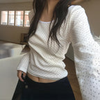 Women's Polka Dot Long Sleeve Top